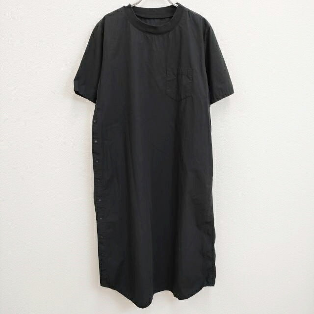 BEAMS BOY タイプライター リブプルオーバー ワンピース 定価12980円 サイドスリット ブラック レディース ビームスボーイ【中古】4-0804S