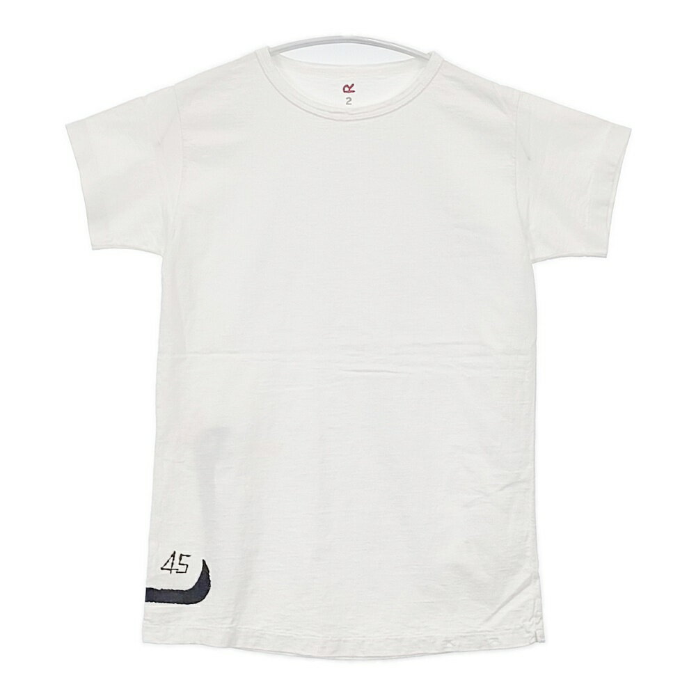 Rakuten - 45R/45rpm ヘビ サイズ2 コットン 日本製 クルーネック 半袖Tシャツ カットソー ホワイト レディース フォーティーファイブアールピーエム【中古】6-0522S
