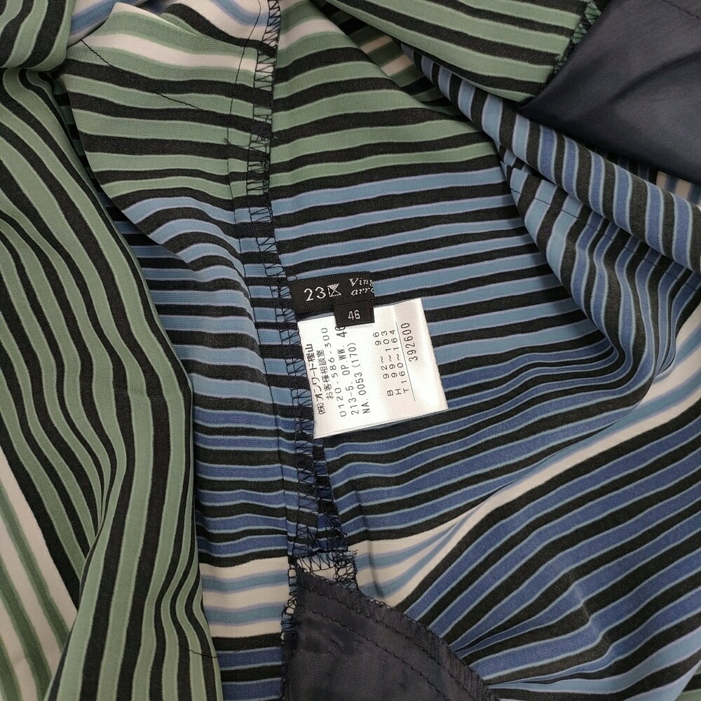 23区 マルチボーダー ノースリーブ チュニック サイズ46 OPWWNA0053 ワンピース ブルー グリーン レディース ニジュウサンク【中古】6-0522S auc-gee-jee-10195147 ブランド古着の専門店 ジージー サンプル画像3