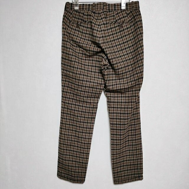 ブランド古着の専門店 ジージーのURBAN RESEARCH チェック ウール パンツ ブラウン メンズ アーバンリサーチ【中古】3-0903T｜アングル2