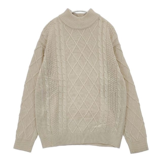 a day in the life/UNITED ARROWS ハイネック ケーブルニット アクリル セーター ニット ベージュ メンズ アデイインザライフ/ユナイテッドアローズ【中古】6-0102T