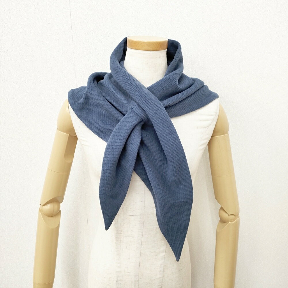 R&D.M.Co- コットンカシミヤブラシワッフルスカーフ ショール ネイビー レディース オールドマンズテー..