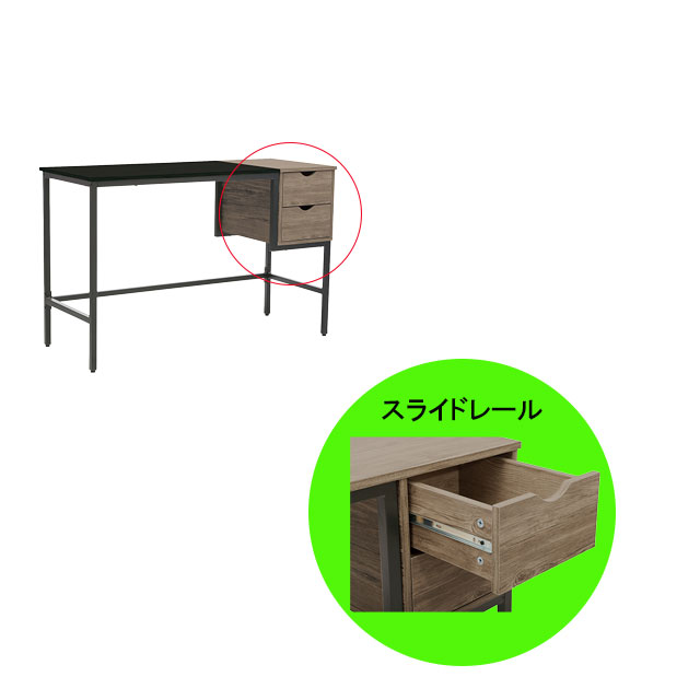 デスク 棚 学習机 パソコンデスク カジュアルデスク 勉強机 シンプル キッズ家具 机 リビング学習机 オフィスデスク 子供 大人 新生活 組立 [2]