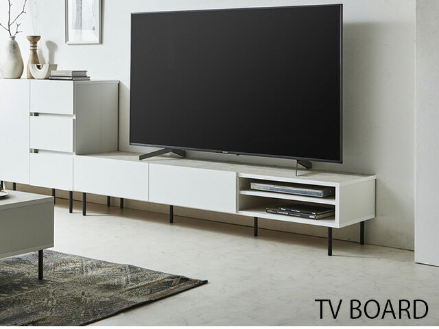 テレビ台 幅180cm 高さ37cm テレビボード テレビラック TV台 木製 収納家具 TVボード AV収納 ロータイプ [2]