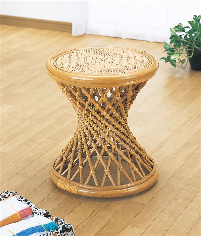 Rakuten - スツール S-45 ライトブラウン 籐 籐家具 座布団 スツール 椅子 イス 和風リビングルーム籐 ラタン 製 輸入品 完成品