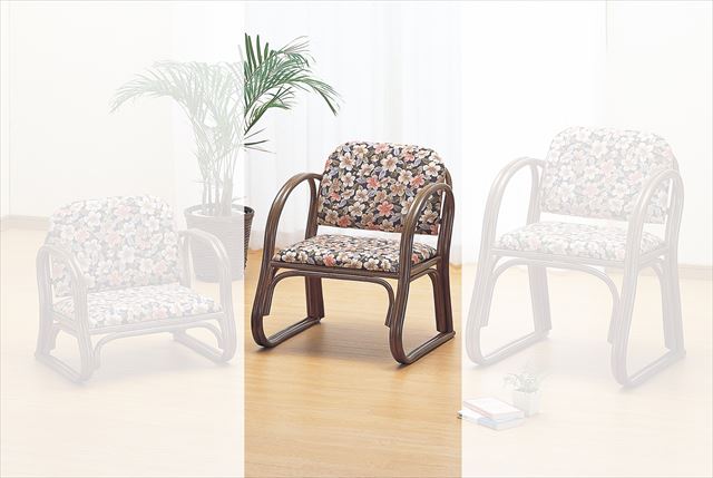 Rakuten - 籐思いやり座椅子 ミドルタイプ S-212B ブラウン 籐 籐家具 座椅子 椅子 イス 和風リビングルーム籐 ラタン 製 輸入品 完成品