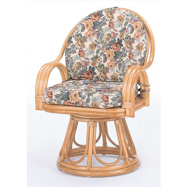 回転座椅子ハイタイプ S-584 ライトブラウン 籐 籐家具 座椅子 椅子 イス 回転式 和風リビングルーム籐 ラタン 製 輸入品 完成品