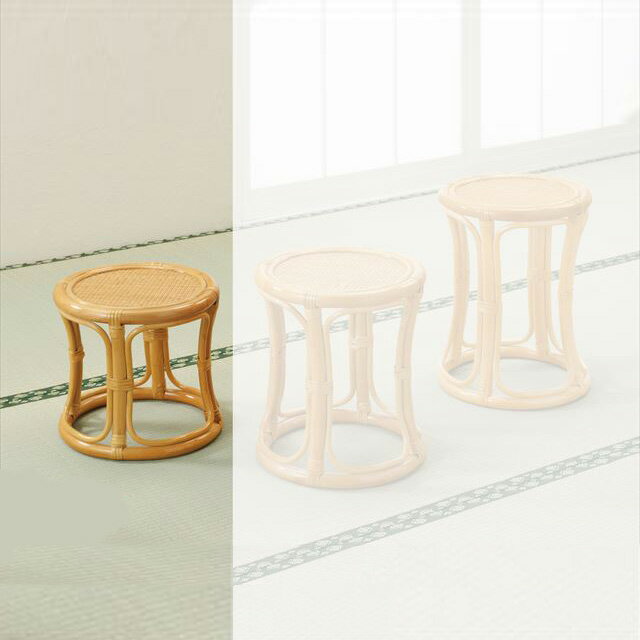 スツールロータイプ S-5700 ライトブラウン 籐 籐家具 スツール 椅子 イス 和風リビングルーム籐 ラタン 製 輸入品 …