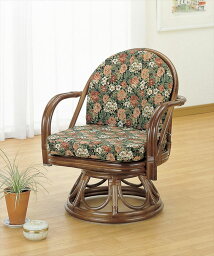 ラウンドチェアー Y-1000B ブラウン 籐 籐家具 座椅子 椅子 イス 回転式 アジアンリビングルーム籐 ラタン 製 輸入品 完成品