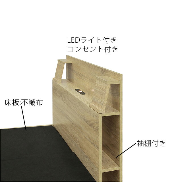 ベッド セミダブル ベッドフレーム セミダブルベッド BOXタイプ マットレス別売り ベッド 木製ベッド 床板不織布 [2]
