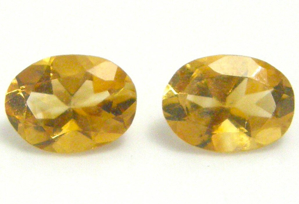 天然　シトリン2．14ctペア「黄水晶」