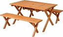 杉材 BBQテーブル&ベンチセット コンロスペース付 ナチュラル fj-81761 ガーデンファニチャーセット ガーデンファニチャー エクステリア ガーデンファニチャー ガーデン DIY 送料無料 北欧 モダン 家具 インテリア ナチュラル テイスト 新生活 オススメ おしゃれ 後