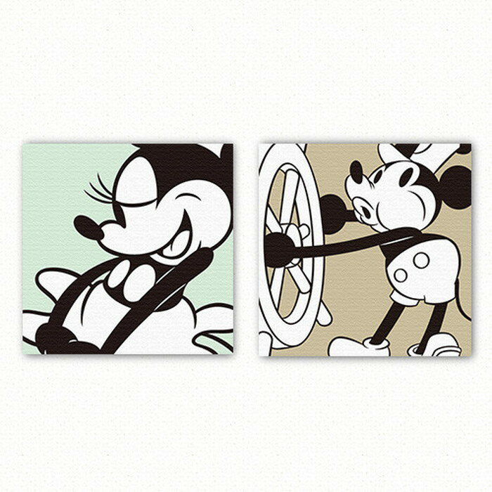 ミッキー ミニー 2枚セット アートパネル ディズニー Mickey Mouse Mサイズ 30cm×30cm lib-3909251s1送料無料 北欧 モダン 家具 インテリア ナチュラル テイスト 新生活 オススメ おしゃれ 後払い 雑貨