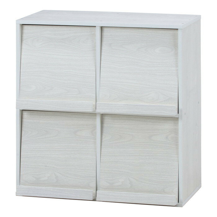 ディスプレイラック 4マス ホワイトウッド DP8085BR fj-99282 ウッドラック 本棚  ...