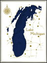アートフレーム 3D MAP ART Lake Michigan blue 600x800x50mm IMP-61126 bic-6942381s1 アートパネ...