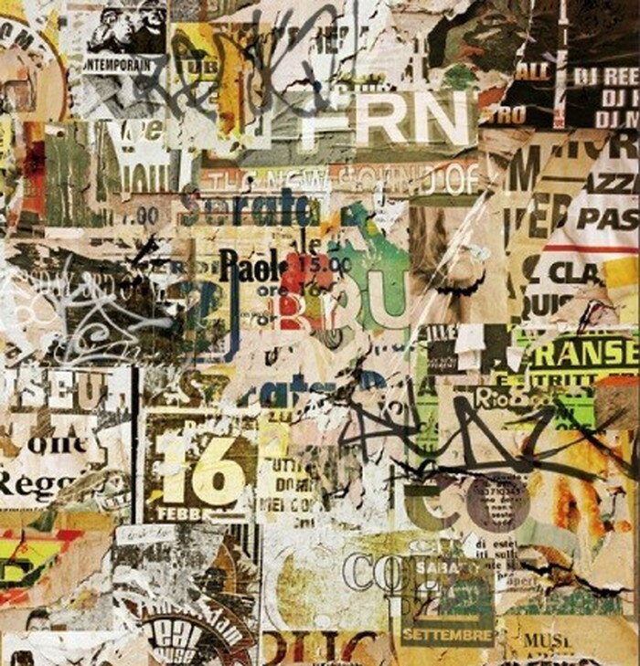 キャンバスパネル Art Panel Binkski Grunge Background with Old Torn Posters 600x600x40mm IAP-52115 bic-7184406s1 アートパネル アートボード 壁紙 装飾フィルム 北欧 モダン 家具 インテリア ナチュラル テイスト 新生活 オススメ おしゃれ