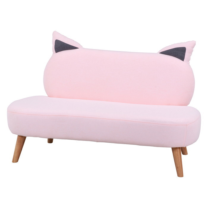 猫ソファ 2P ピンク 1240×680×750 fj-18395 ソファ ソファ ソファベッド 送料無料 北欧 モダン 家具 インテリア ナチュラル テイスト 新生活 オススメ おしゃれ 後払いのサムネイル