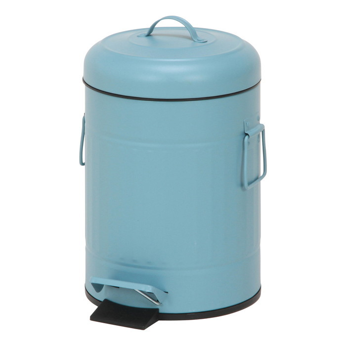スチール ラウンド ペダルペール ごみ箱 ゴミ箱 ダストボックス 5L スモークブルー 260×210×330 fj-34739 ゴミ箱 送料無料 北欧 モダン 家具 インテリア ナチュラル テイスト 新生活 オススメ おしゃれ 後払い