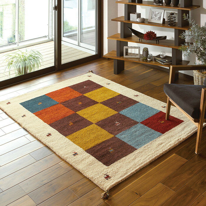 ギャッべ ラグ GABBEH D3 約200×200cm 270015260 hgi-4969996s7 送料無料 北欧 モダン 家具 インテリア ナチュラル テイスト 新生活 オススメ おしゃれ 後払い マット 絨毯 ラグ カーペット リビング