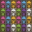 カラフル スカル柄 Skull Motif Sサイズ 15cm×15cm アートパネル ファブリックパネル アートボード インテリアパネル 壁掛け 日本製 ラッピング付き lib-pop-0042-s アートパネル アートボード 壁紙 装飾フィルム 送料無料 北欧 モダン 家具 インテリア ナチュラル