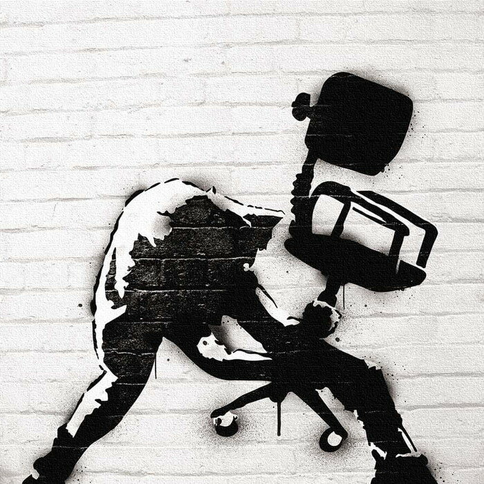 バンクシー デザイン Banksy Design 日本正規ライセンス モノクロ bdld-1907-008 Lサイズ 57cm×57cm アートパネル ファブリックパネル アートボード インテリアパネル 壁掛け 日本製 ラッピング付き lib-bdld-1907-008-l アートパネル アートボード 壁紙 装飾フィル