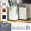 ワイド ワゴン クローゼット 収納 ラック 2個セット 幅38.5 奥行58 .5 キャスター付き 大容量 日用品 生活用品 隙間 押入れ収納 棚 本棚 漫画 ...