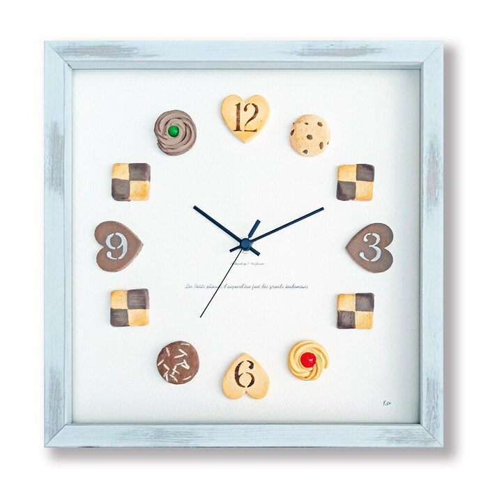 【スーパーセール対象商品】かわいいビスケットの掛時計 Horloge du biscuits KK-2001 フレームカラー：アンティークホワイト 保証付 kar-9201569s1 アートパネル 北欧 モダン 家具 インテリア…