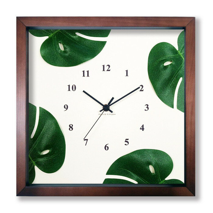 【スーパーセール対象商品】Monstera Clock モンステラクロック SV-3003 フレームカラー：ブラウン 保証付 kar-9302219s3 アートパネル 北欧 モダン 家具 インテリア 新生活 オススメ