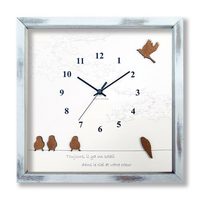 【スーパーセール対象商品】かわいい鳥の掛時計 Bird Clock BC-2001 フレームカラー：アンティークホワイト 保証付 kar-9327119s1 アートパネル 北欧 モダン 家具 インテリア 新生活 オススメ