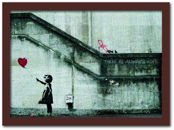 Х󥯥 Banksy ƥꥢ Girl with Balloon Ⱦ VS-1002BR-A4 ե졼५顼֥饦...