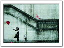 バンクシー Banksy インテリアアート Girl with Balloon 風船と少女 VS-1002WH-A2 フレームカラー:ホワイト サイズ:A2 k...