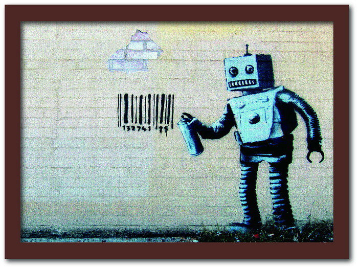 Х󥯥 Banksy ƥꥢ Barcode Robot Сɥܥå VS-1004BR-A4 ե졼५顼֥饦...