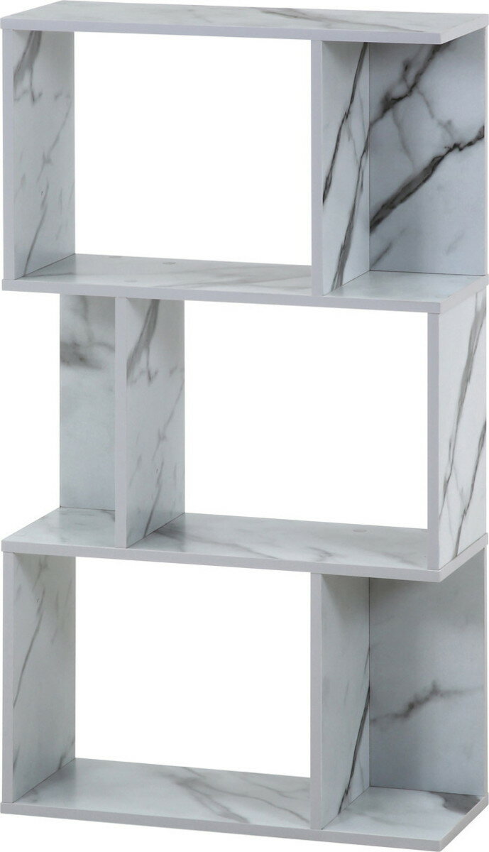 S型ディスプレイラック3段 大理石 幅590×奥行240×高さ1060mm fj-59285 オープンラック 本棚 ラック カラーボックス 収納 家具 送料無料 北欧 モダン 家具 インテリア ナチュラル テイスト 新生活 オススメ おしゃれ 後払い