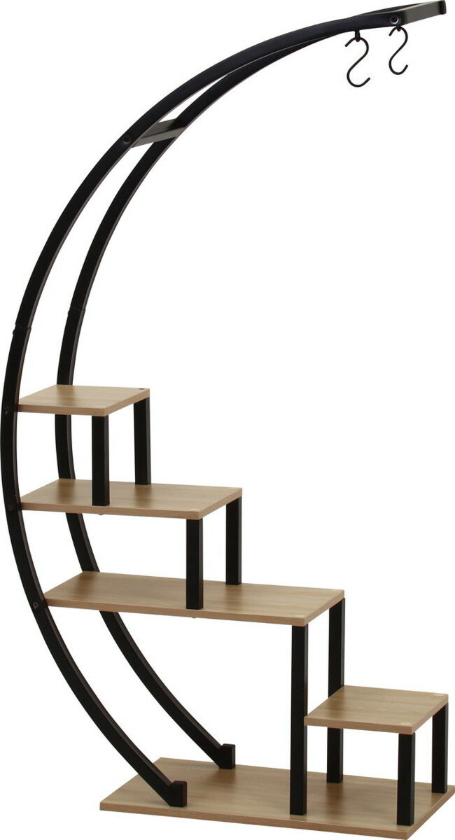 ディスプレイラック アーチ型KD BK ブラック 幅800×奥行330×高さ1430mm fj-63753 オープンラック 本棚 ラック カラーボックス 収納 家具 送料無料 北欧 モダン 家具 インテリア ナチュラル テイスト 新生活 オススメ おしゃれ 後払い