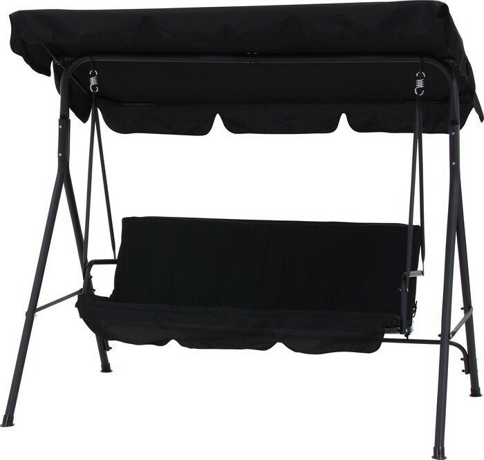 ブランコ 3P ポルド クッション付き BK ブラック 幅1700×奥行1100×高さ1530mm fj-38703 ブランコ ガーデンファニチャー エクステリ...