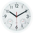 掛時計 温湿度計付 アーバン 25cm WH ホワイト 幅250×奥行40×高さ250mm fj-37861 掛け時計 置き時計 掛け時計 送料無料 北欧 モダ...