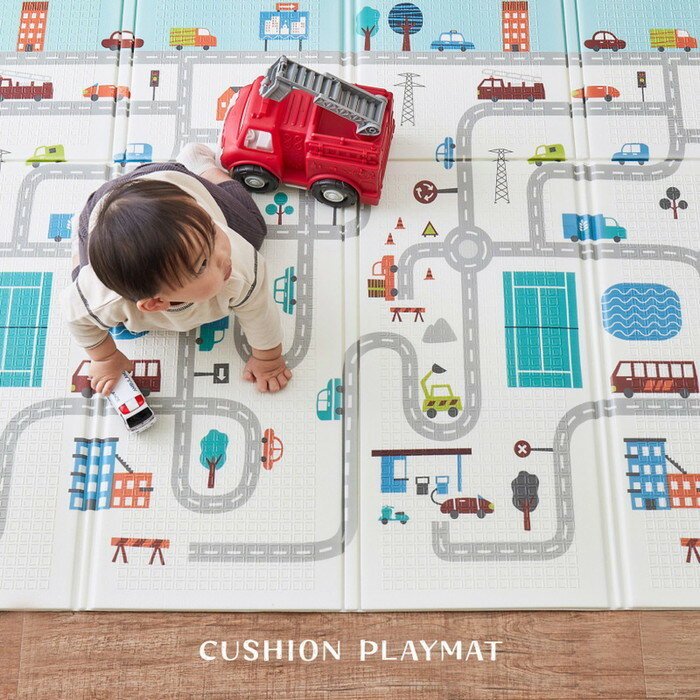 折りたたみ クッションプレイマット エクスシリーズ エクスロード エクスモロッコ 約118×176cm コンパクト収納 水拭きOK リバーシブル hig-600010700x