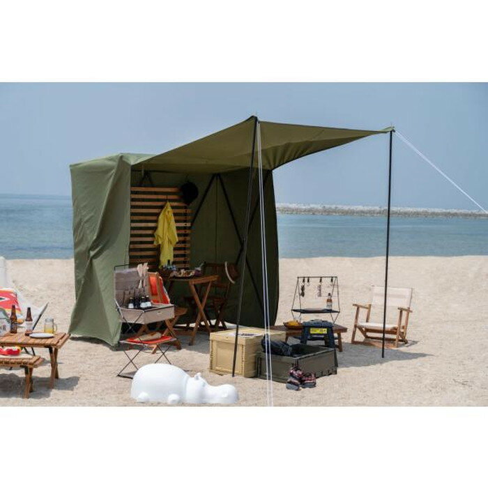 テント ベージュ グリーン W200×D107×H198 テント ルームテント おこもり プライベート ベッドスペース クローゼット 販売 シンプル インダスト...