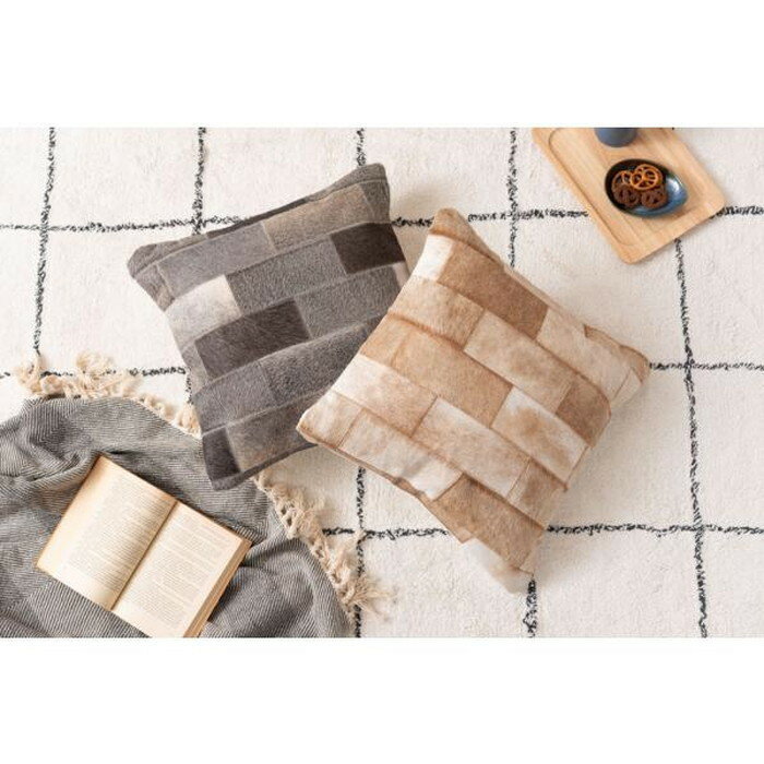 クッション ベージュ グレー W45×D45×H16 クッション 正方形 シンプル おしゃれ 本革 コットン レザー 綿 azu-fab-102 あす楽 クッション クッション 座布団 送料無料 北欧 モダン 家具 インテリア ナチュラル テイスト 新生活 オススメ おしゃれ 後払い