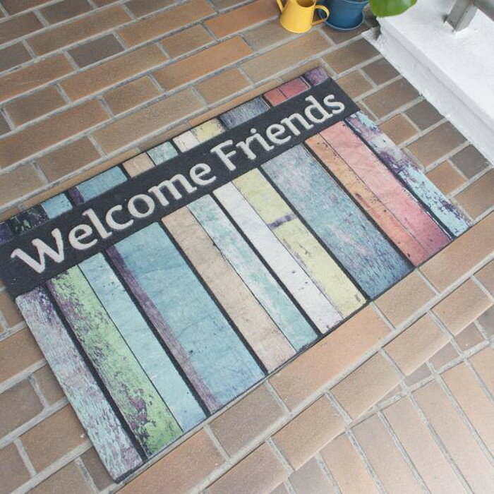 ドアマット 約W76×D46 厚み:7mm 玄関マット ドアマット 水洗い可 モダン 北欧 おしゃれ レトロ ヴィンテージ アンティーク ずれにくい ゴム 滑りにくい 薄い 薄型 室内 敷物 azu-lfs-753 あす楽 玄関マット マット カーペット マット 畳 送料無料 北欧 モダン 家具