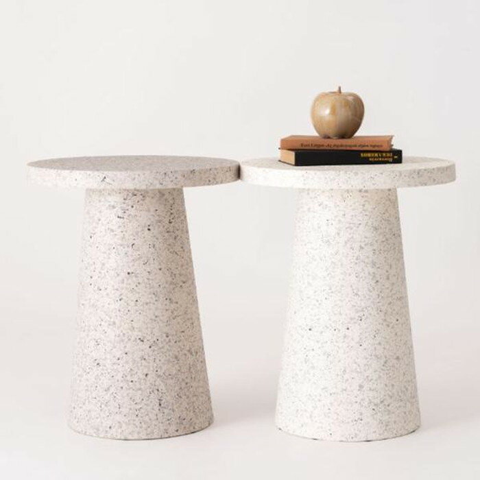 サイドテーブル ライトグレー ホワイト W40×D40×H50 サイドテーブル テーブル ミニテーブル ナイトテーブル 繊維板 おしゃれ シンプル シック モダン テラゾー柄 azu-mar-11 あす楽 サイドテーブル ナイトテーブル テーブル 送料無料 北欧 モダン 家具 インテリア