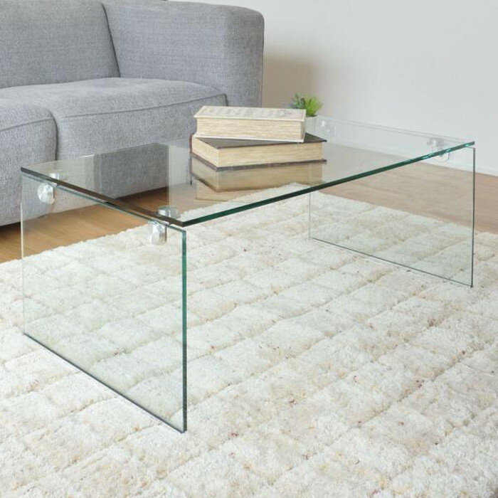 ガラステーブル クリア W100×D50×H38.5 azu-pt-26 あす楽 センターテーブル ローテーブル テーブル 送料無料 北欧 モダン 家具 インテリア ナチュラル テイスト 新生活 オススメ おしゃれ 後払い