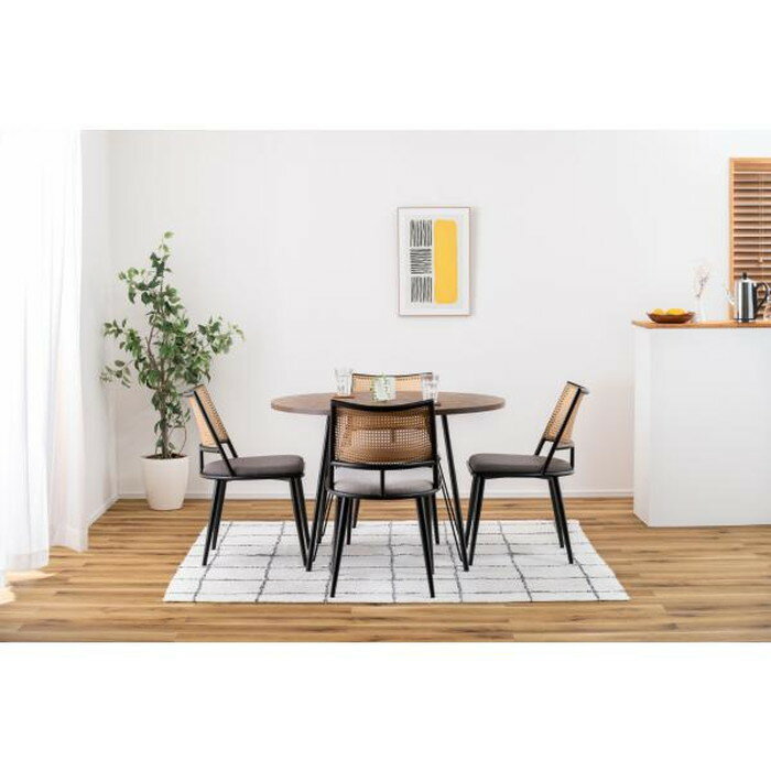 ダイニング テーブル ミックス ナチュラル W105×D105×H72 ダイニングテーブル 105×105 高さ72cm 幅105cm 奥行60cm スチール おしゃれ インダストリアル シンプル 丸 円 まる 円卓 ラウンド 正円 ミックス azu-pt-339 ダイニングテーブル テーブル 送料無料 北欧