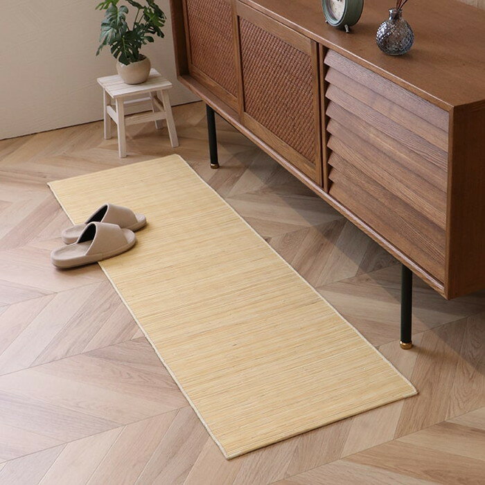 籐 マット キッチン 玄関 自然素材 ひんやり インドネシア産 むしろ 約45×150cm ihk-1100470013301 キッチンマット 配膳用品 キッチ...