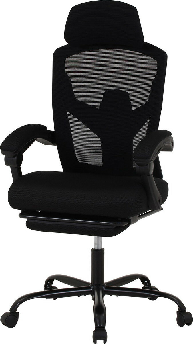 メッシュリクライニングチェア スリープ2 BK 3509F-1W ブラック 幅660×奥行665〜1245×高さ1125〜1220mm..