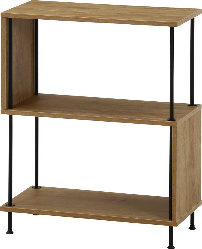 EZBOツイストロックS型ディスプレイラック3段 OAK EZ-DS3 オークナチュラル 幅600×奥行300×高さ745mm fj-71875 オープンラック 本棚 ラック カラーボックス 収納 家具 送料無料 北欧 モダン 家具 インテリア ナチュラル テイスト 新生活 オススメ おしゃれ 後払い