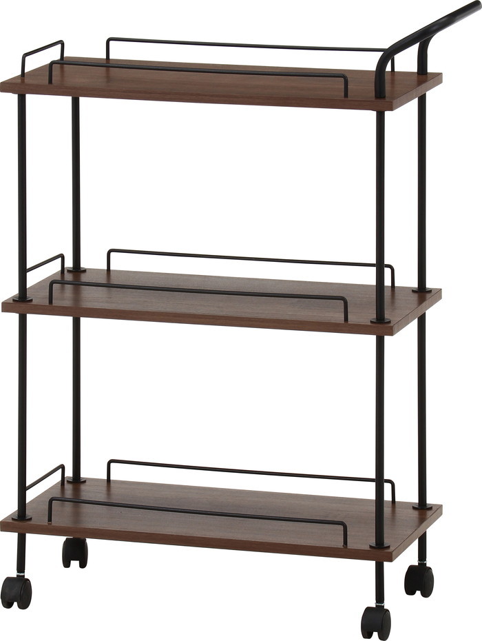 EZBOツイストロック キッチンカート MBR EZ-KC ミディアムブラウン 幅680×奥行300×高さ900mm fj-71878 オープンラック 本棚 ラック カラーボックス 収納 家具 送料無料 北欧 モダン 家具 インテリア ナチュラル テイスト 新生活 オススメ おしゃれ 後払い