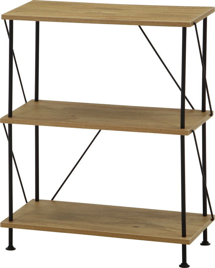 EZBOツイストロック オープンラック3段 OAK NA EZ-OP03 オークナチュラル 幅615×奥行306×高さ740mm fj-71887 オープンラック 本棚 ラック カラーボックス 収納 家具 送料無料 北欧 モダン 家具 インテリア ナチュラル テイスト 新生活 オススメ おしゃれ 後払い