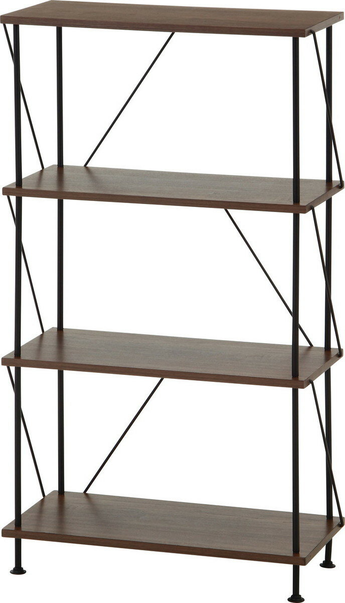 EZBOツイストロック オープンラック4段 MBR EZ-OP04 ミディアムブラウン 幅615×奥行306×高さ1065mm fj-71888 オープンラック 本棚 ラック カラーボックス 収納 家具 送料無料 北欧 モダン 家具 インテリア ナチュラル テイスト 新生活 オススメ おしゃれ 後払い