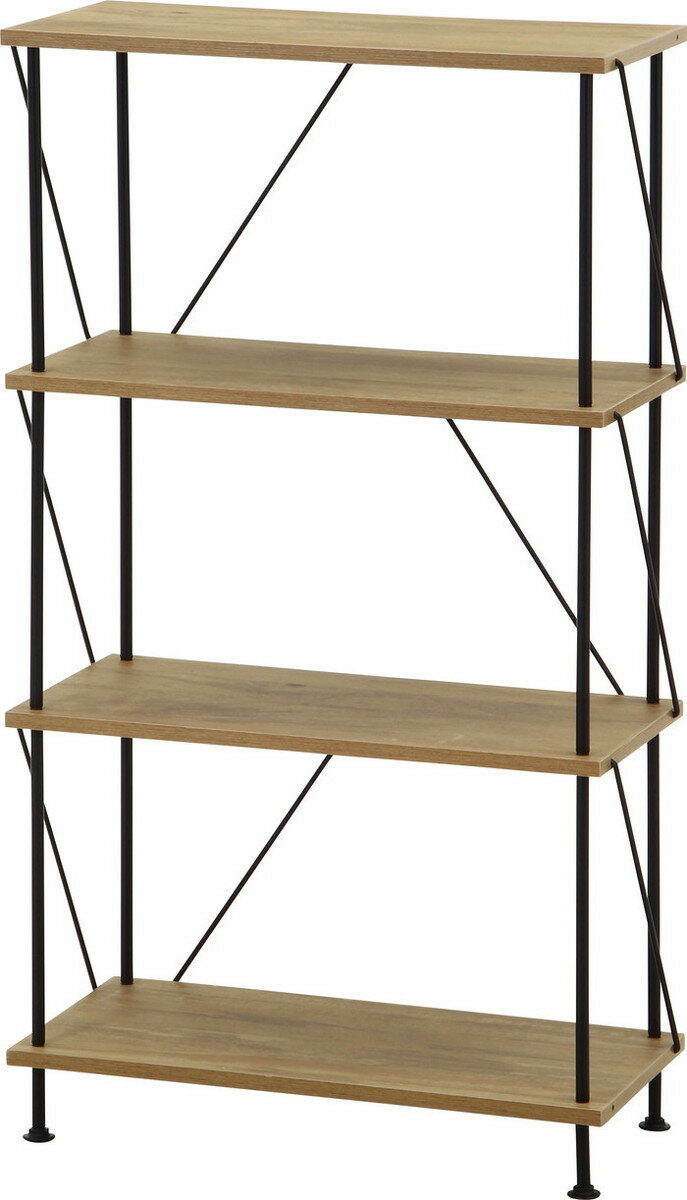 EZBOツイストロック オープンラック4段 OAK NA EZ-OP04 オークナチュラル 幅615×奥行306×高さ1065mm fj-71889 オープンラック 本棚 ラック カラーボックス 収納 家具 送料無料 北欧 モダン 家具 インテリア ナチュラル テイスト 新生活 オススメ おしゃれ 後払い